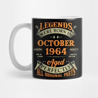 Legends Were Born In October 1964 60 Years Old 60th Birthday Gift Mug